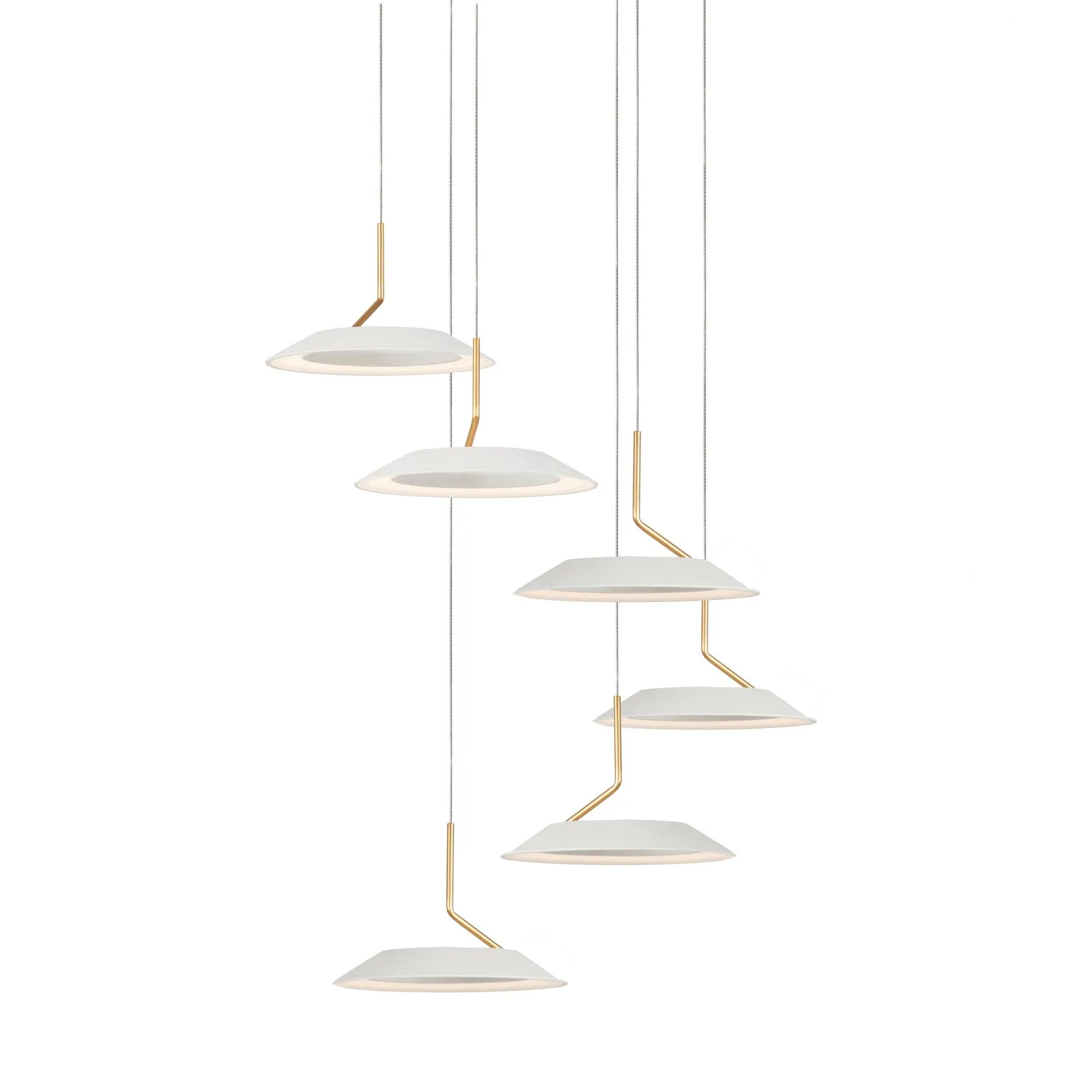 Koncept Royyo RYP-C6-SW-MWG Chandelier Light - Matte White With Gold Affordable Chandeliers for home