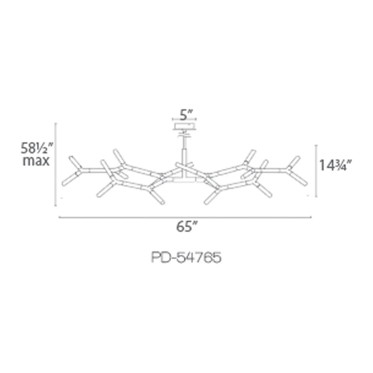 Kryptonite 55" Horizontal LED Chandelier