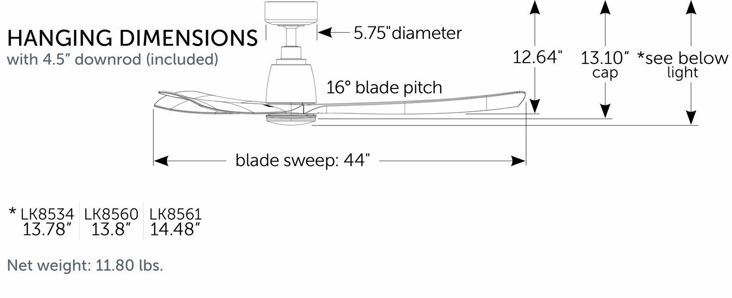 Kute 44 44"Ceiling Fan Brushed Nickel Small Fans for less
