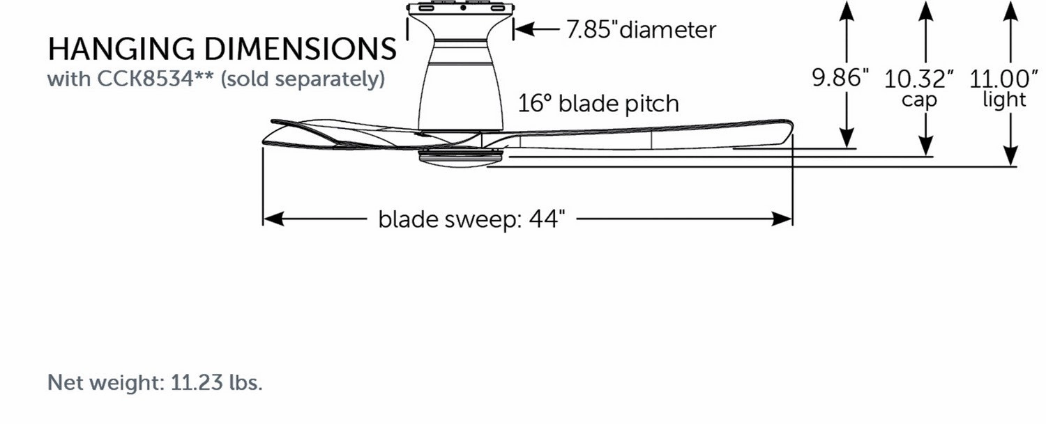 Kute 44 44"Ceiling Fan Brushed Nickel Small Fans for less