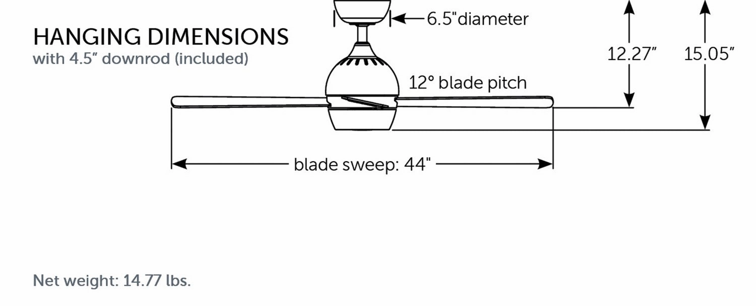 Kwad 44 44"Ceiling Fan Brushed Nickel Small Fans for less
