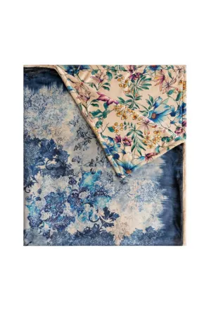Lace Laurel Canyon Cozy Blanket In Denim Seasonal Decor Clearance