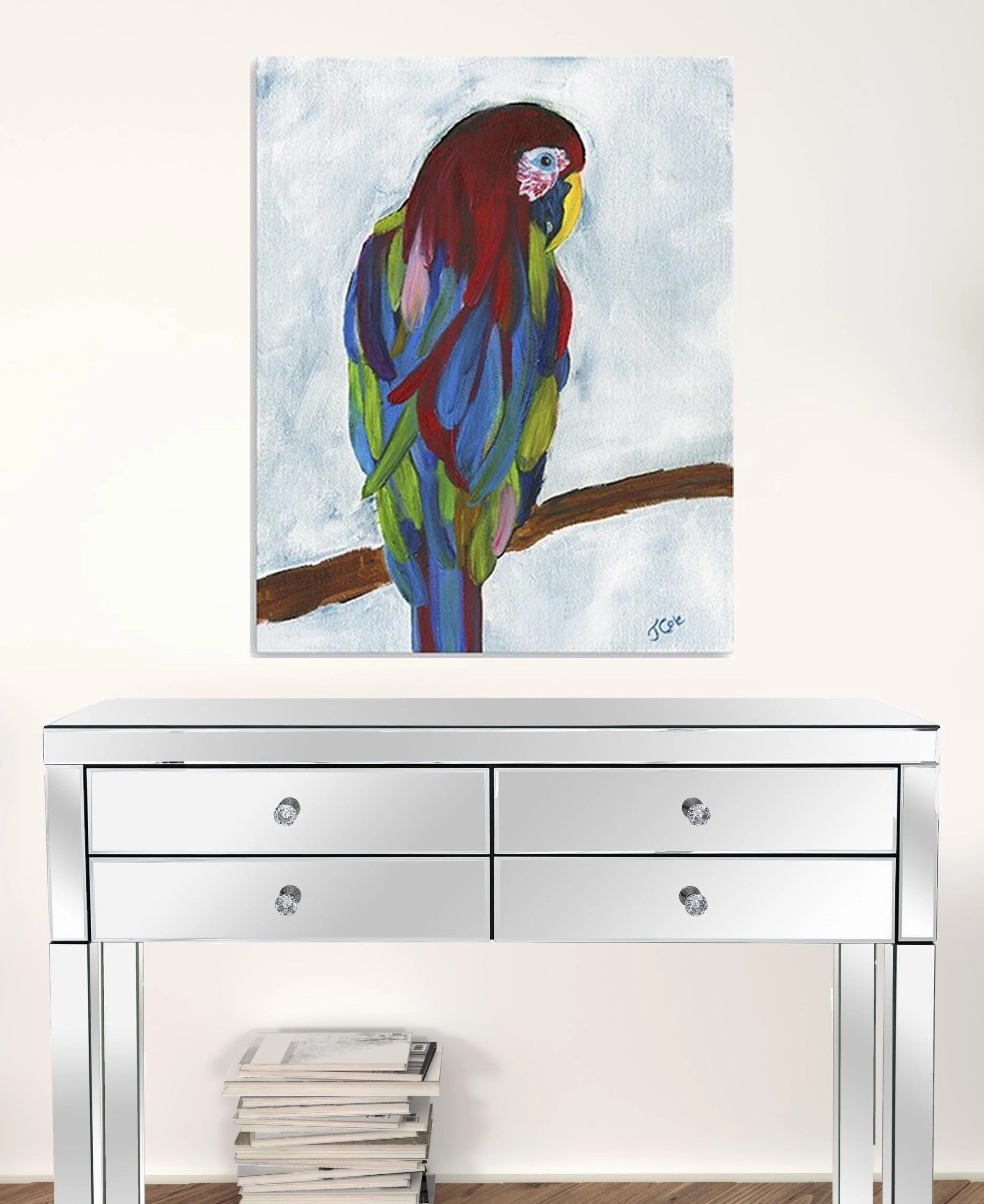 Large Bright and Tropical Parrot Canvas Wall Art Decorative Accessories outlet price