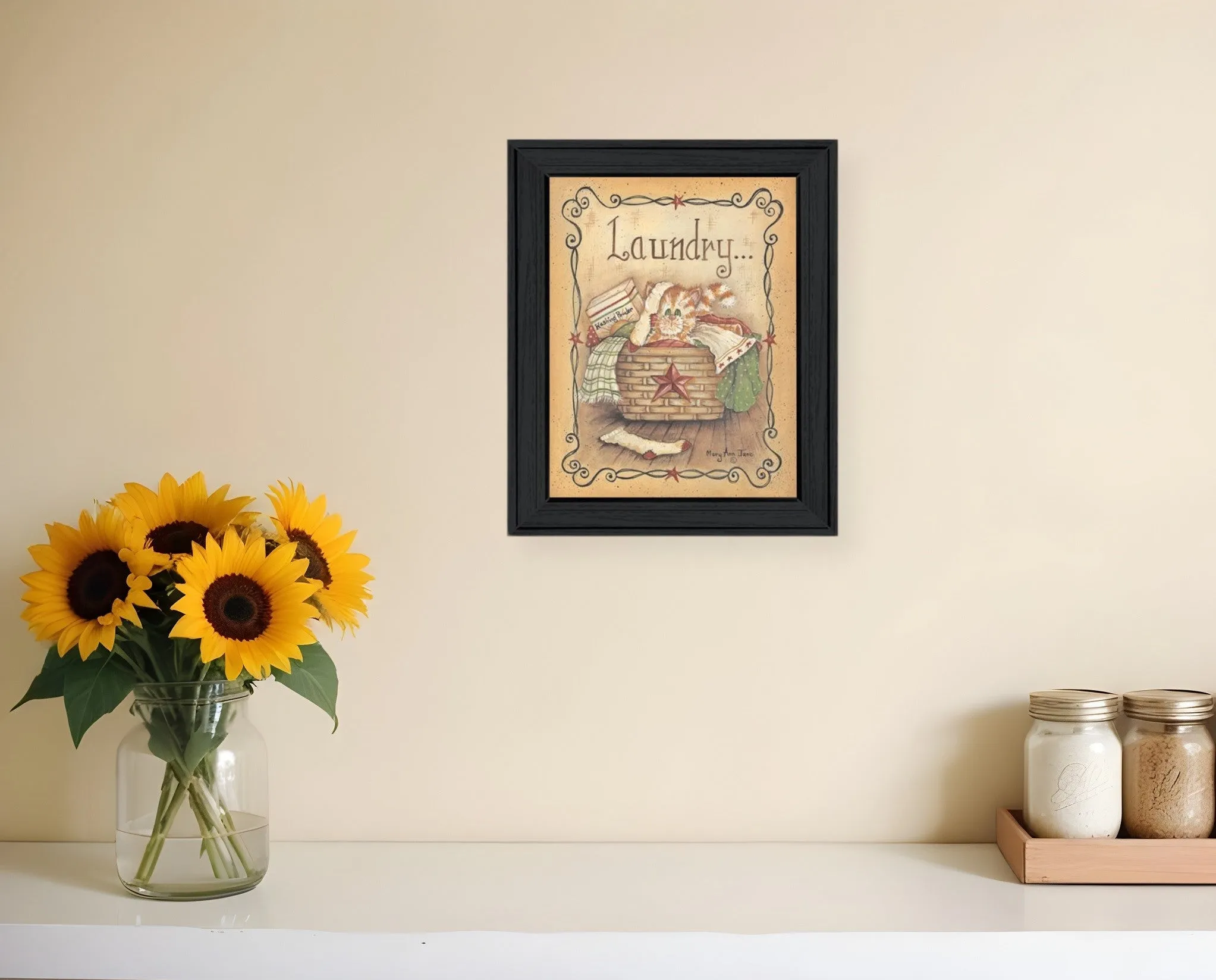 Laundry 1 Black Picture Frame Print Bathroom Wall Art Modern Wall Accents store