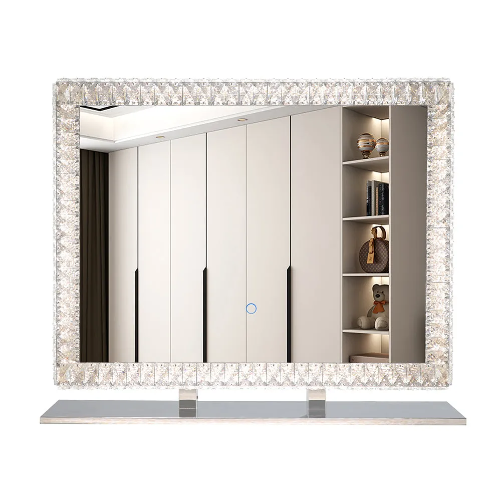 LED Crystal Mirror With Dimmable s - Transparent Discount Wall Decor Sets