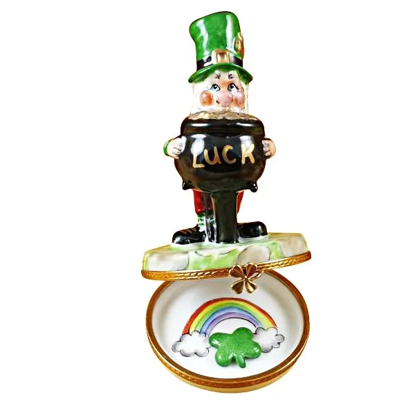 Leprechaun with Four-Leaf Clover Limoges Limoges Boxes collectors shop
