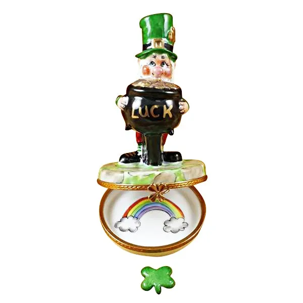 Leprechaun with Four-Leaf Clover Limoges Limoges Boxes collectors shop