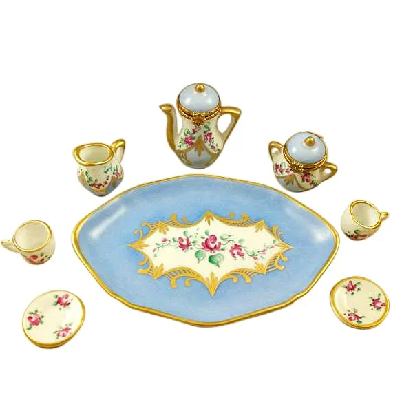 Light Blue Tea Set Limoges Limoges Boxes collectors shop