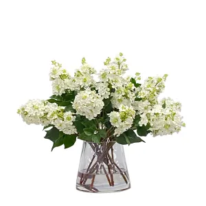Lilacs in Glass Vase Artificial Flowers Spring Refresh