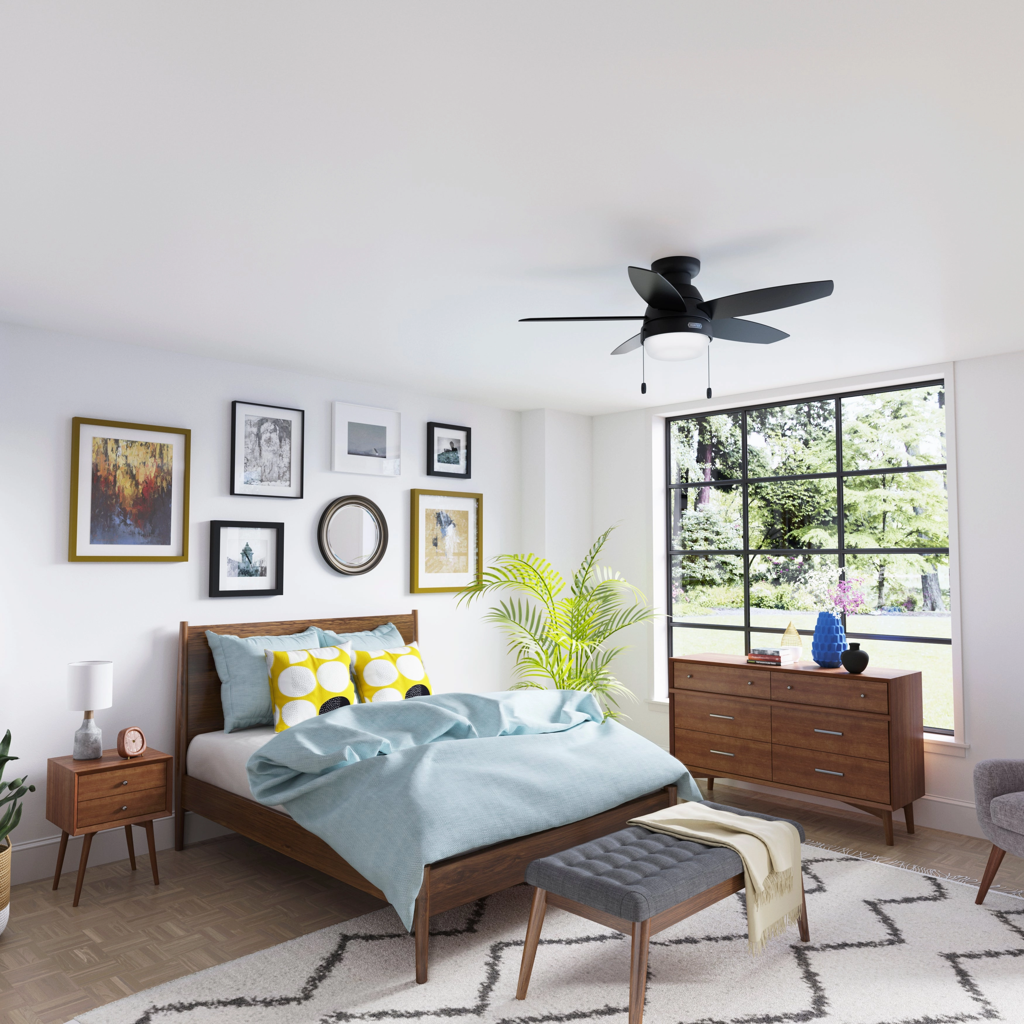 Lilliana 44"Ceiling Fan Matte Black Mini Ceiling Fans promo
