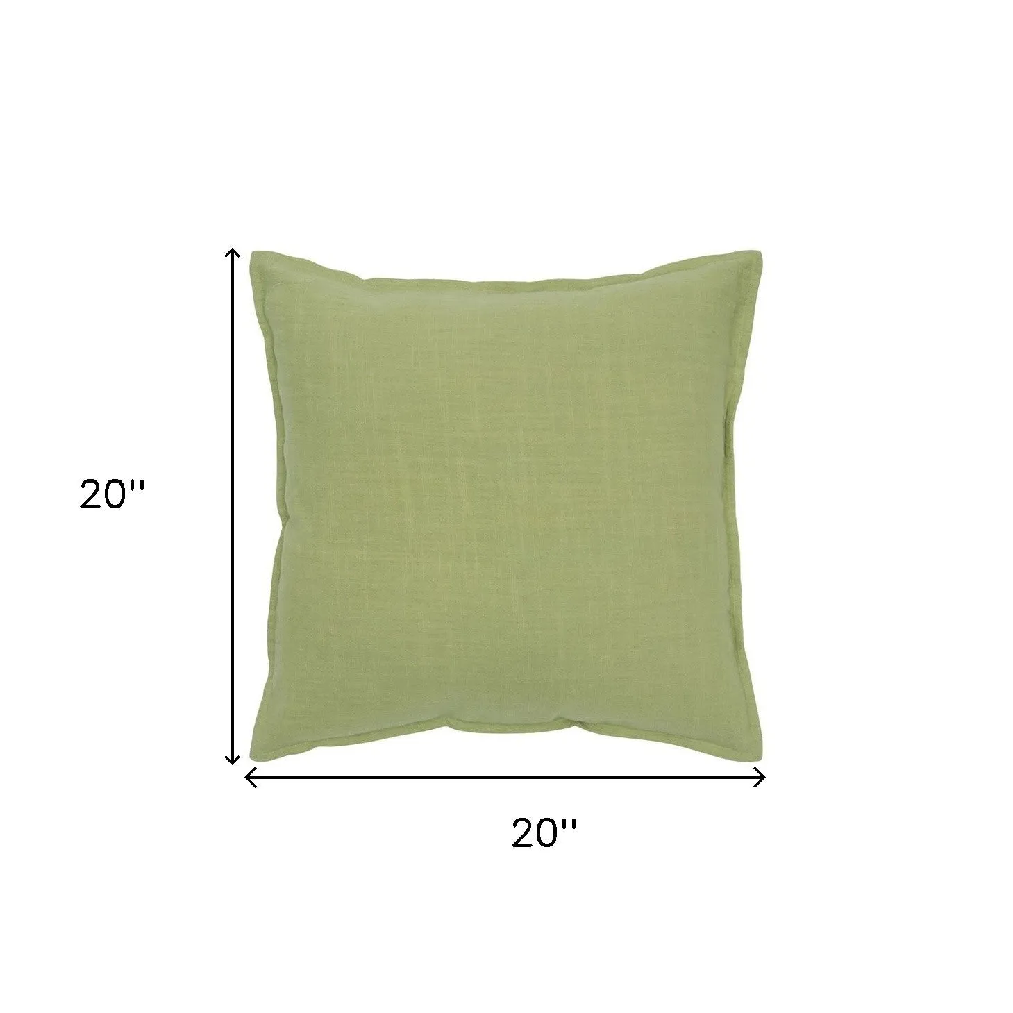 Lime Green Flange Edged Modern Throw Pillow