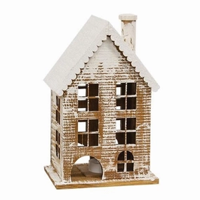 Lit Wooden Snowy Gingerbread House Decorative Accessories promo online