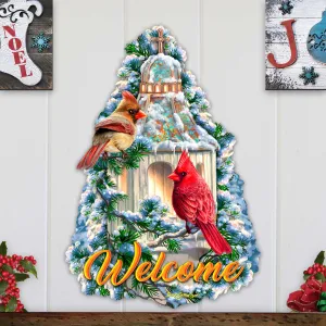 Little Cardinal Chapel Holiday Door Decor by D. Gelsinger Holiday Decor clearance sale