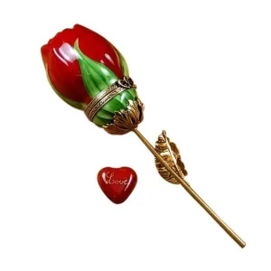 Long-Stemmed Red Rose Limoges Collectible Boxes Rare Find