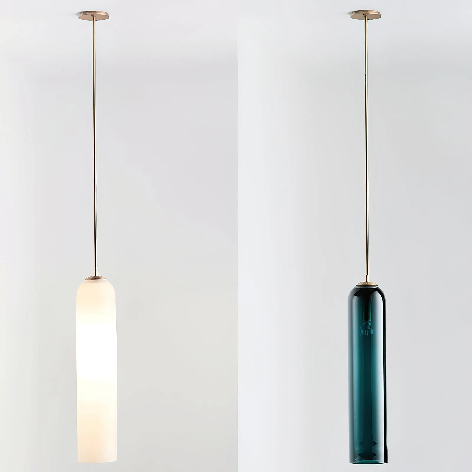 Long Tube Glass Pendant Light