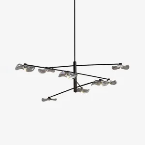 Lotus Leaves Glass Chandelier Stylish Living Room Lights
