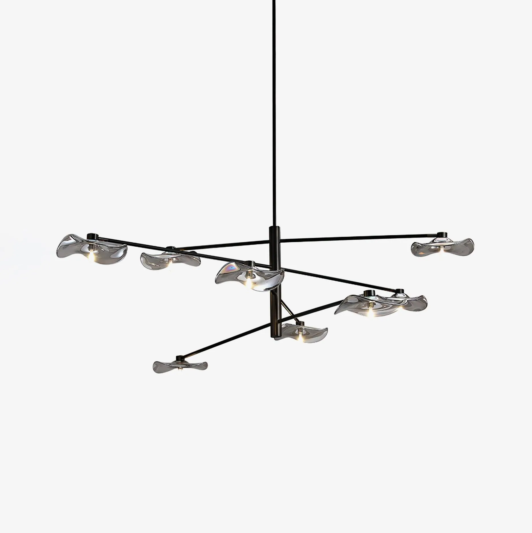 Lotus Leaves Glass Chandelier Stylish Living Room Lights