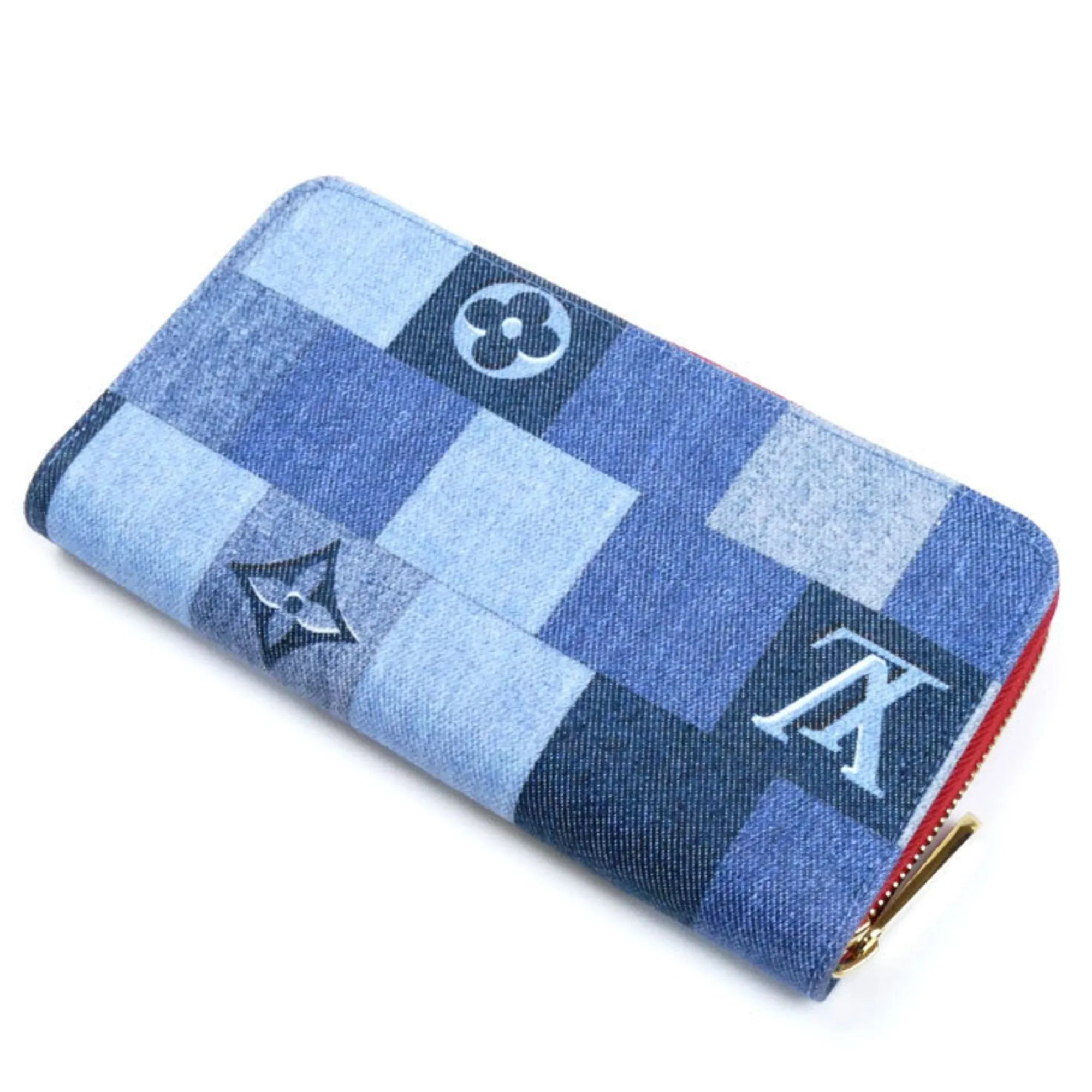 Louis Vuitton blue Color Monogram blue Long Wallet (Bi-Fold) (Pre-Owned)