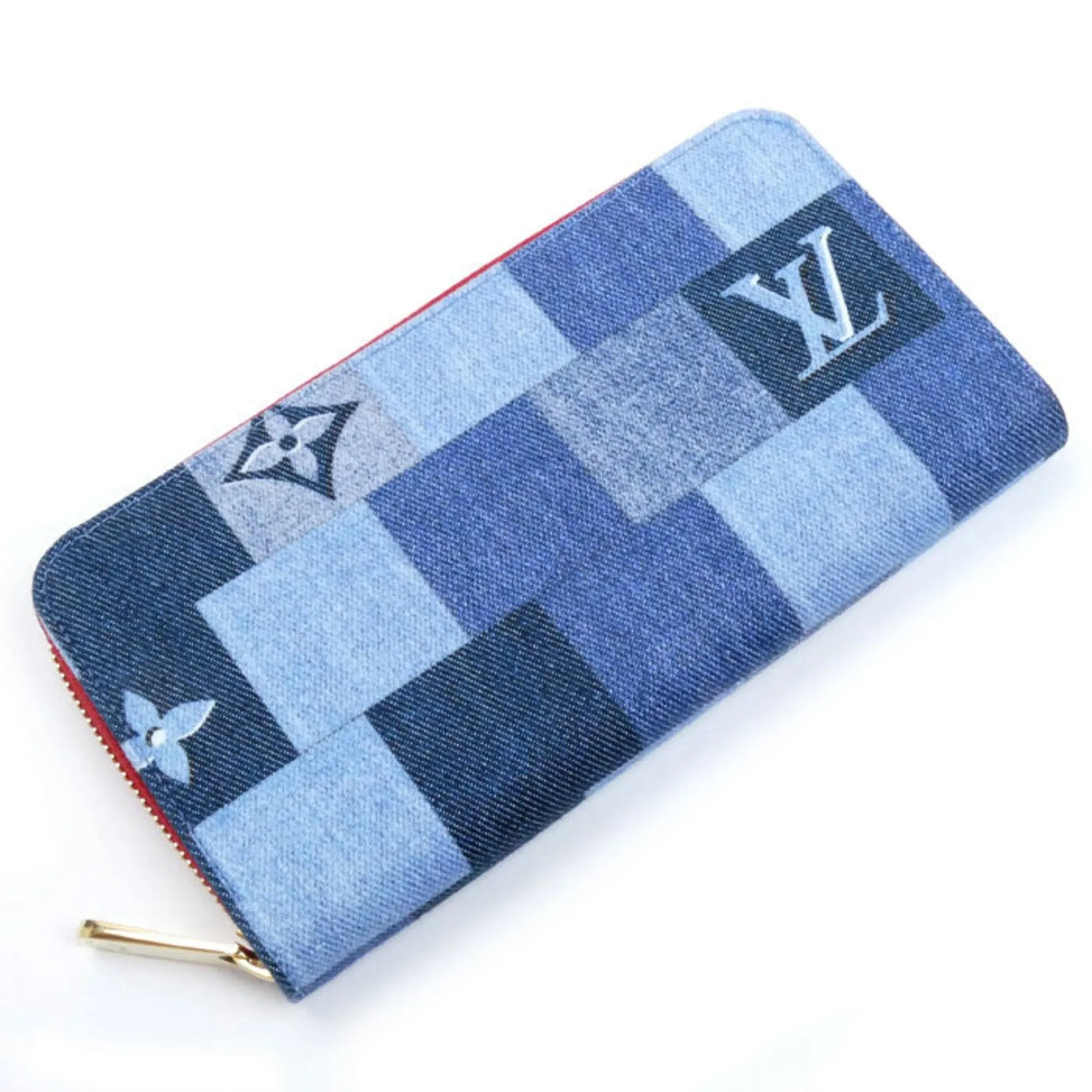 Louis Vuitton blue Color Monogram blue Long Wallet (Bi-Fold) (Pre-Owned)