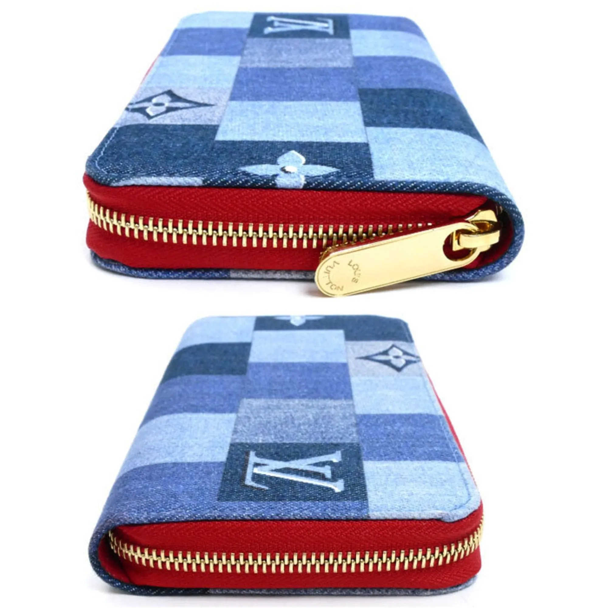 Louis Vuitton blue Color Monogram blue Long Wallet (Bi-Fold) (Pre-Owned)