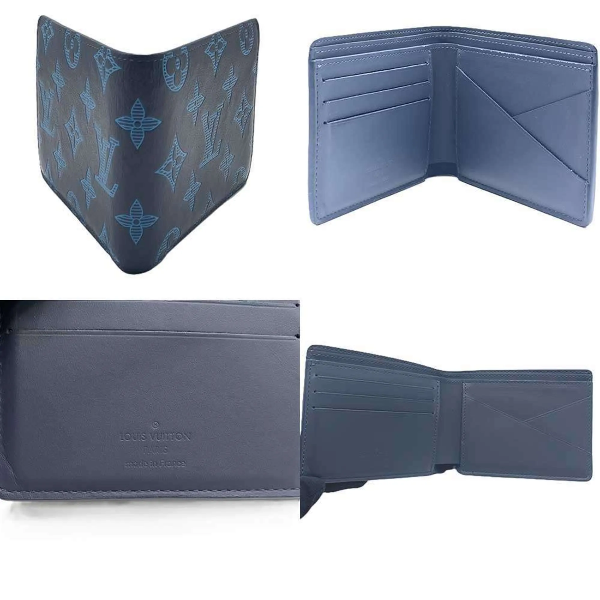 Louis Vuitton blue Navy Monogram Shadow Bill Wallet (Bi-Fold) (Pre-Owned)