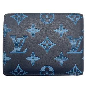 Louis Vuitton blue Navy Monogram Shadow Bill Wallet (Bi-Fold) (Pre-Owned)