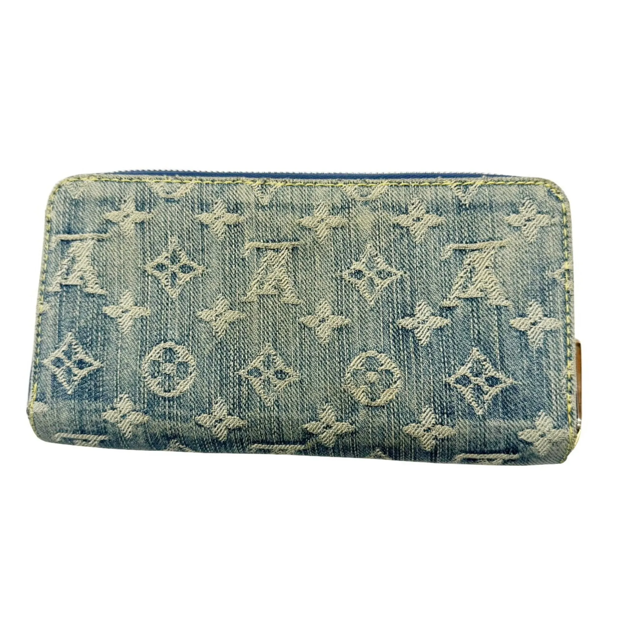 Louis Vuitton blue yellow Monogram blue Long Wallet (Bi-Fold) (Pre-Owned)