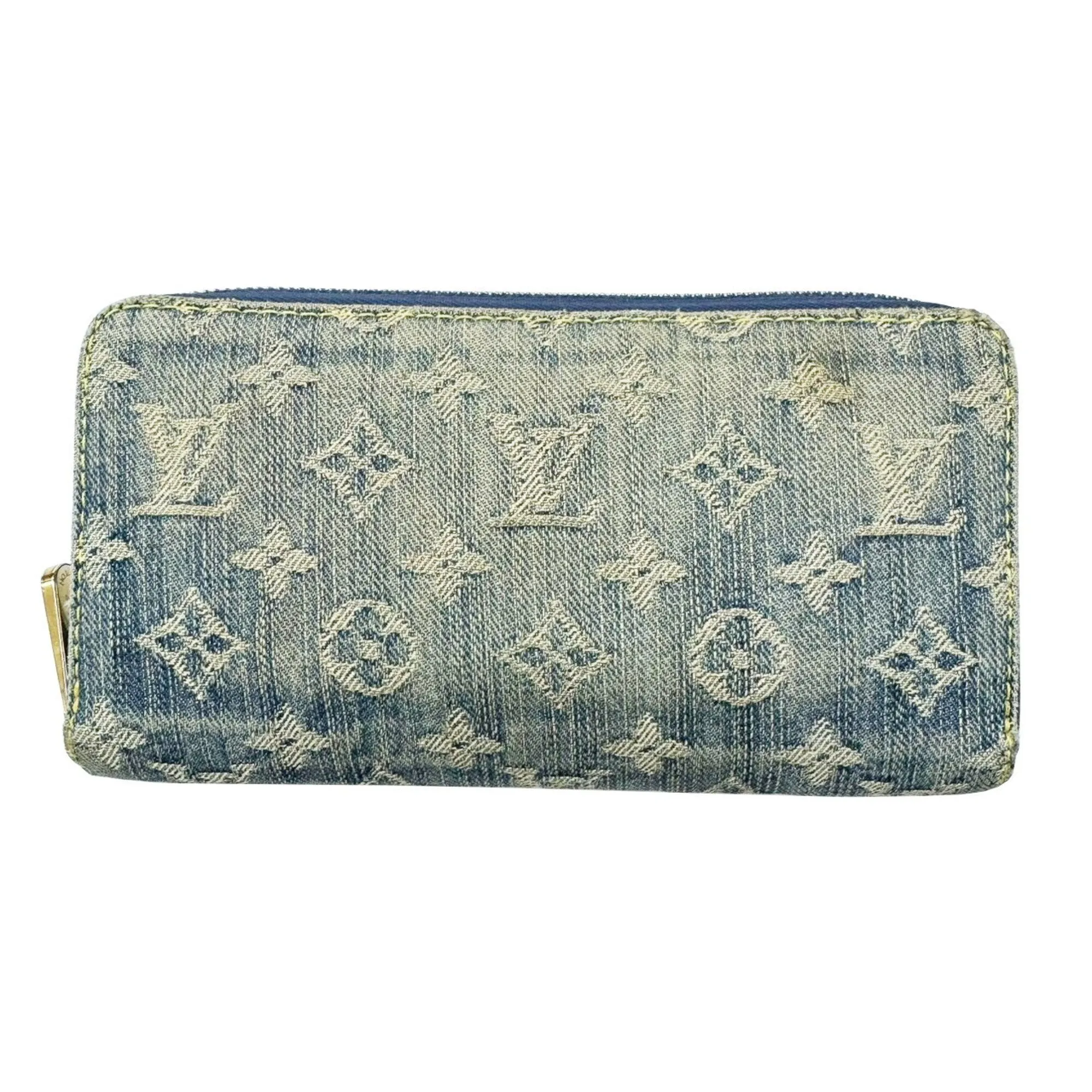 Louis Vuitton blue yellow Monogram blue Long Wallet (Bi-Fold) (Pre-Owned)