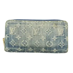Louis Vuitton blue yellow Monogram blue Long Wallet (Bi-Fold) (Pre-Owned)