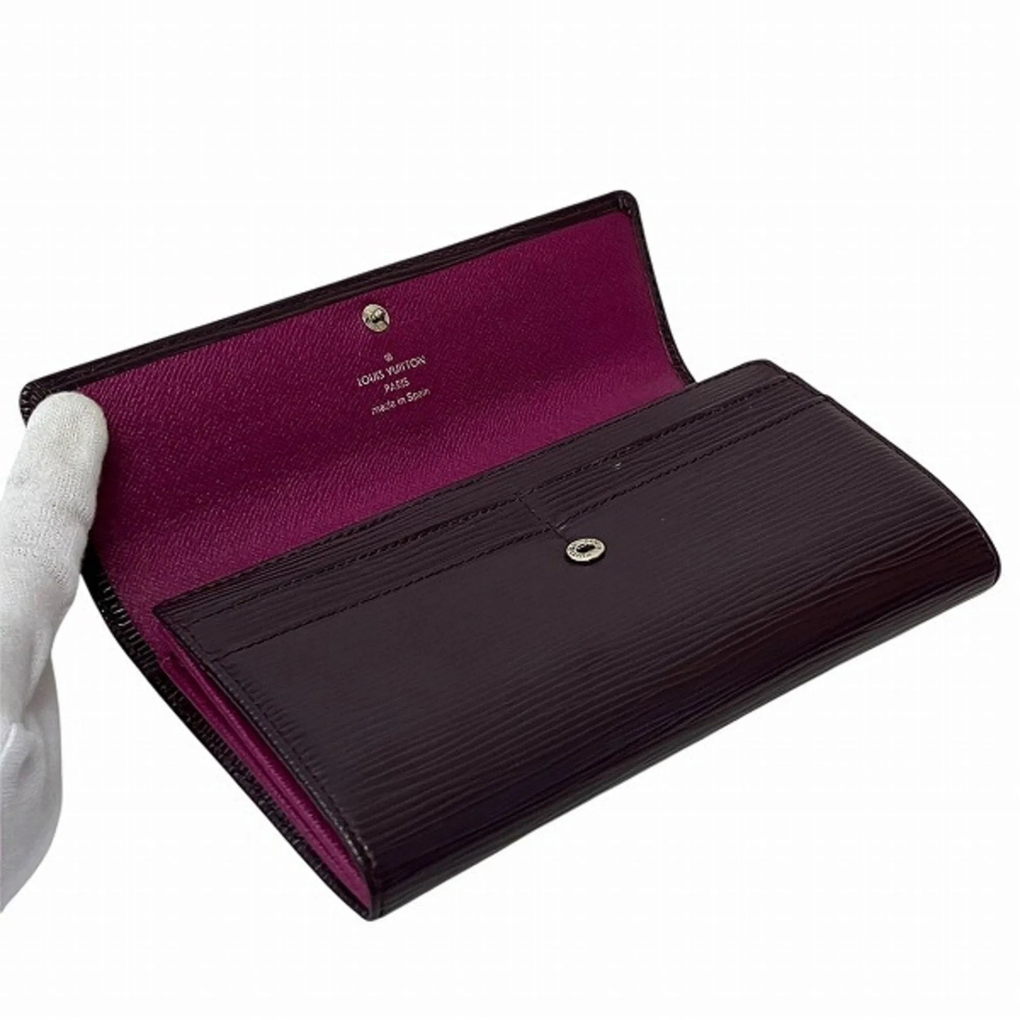 Louis Vuitton Cassis Leather Long Wallet (Bi-Fold) (Pre-Owned)