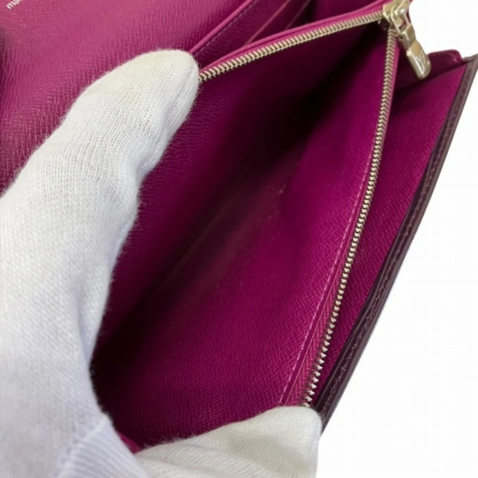 Louis Vuitton Cassis Leather Long Wallet (Bi-Fold) (Pre-Owned)