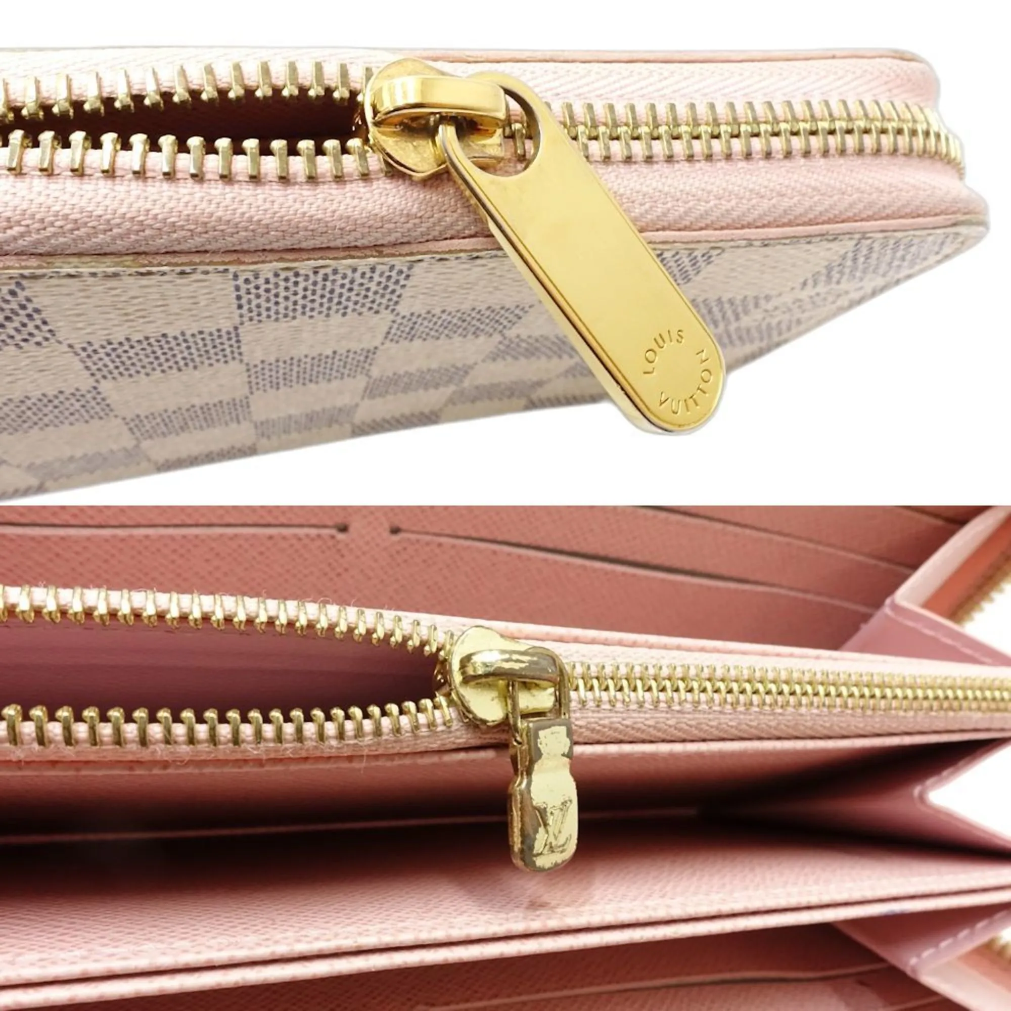 Louis Vuitton Damier Azur Damier Azur Rose Ballerine Damier Azur Long Wallet (Bi-Fold) (Pre-Owned)