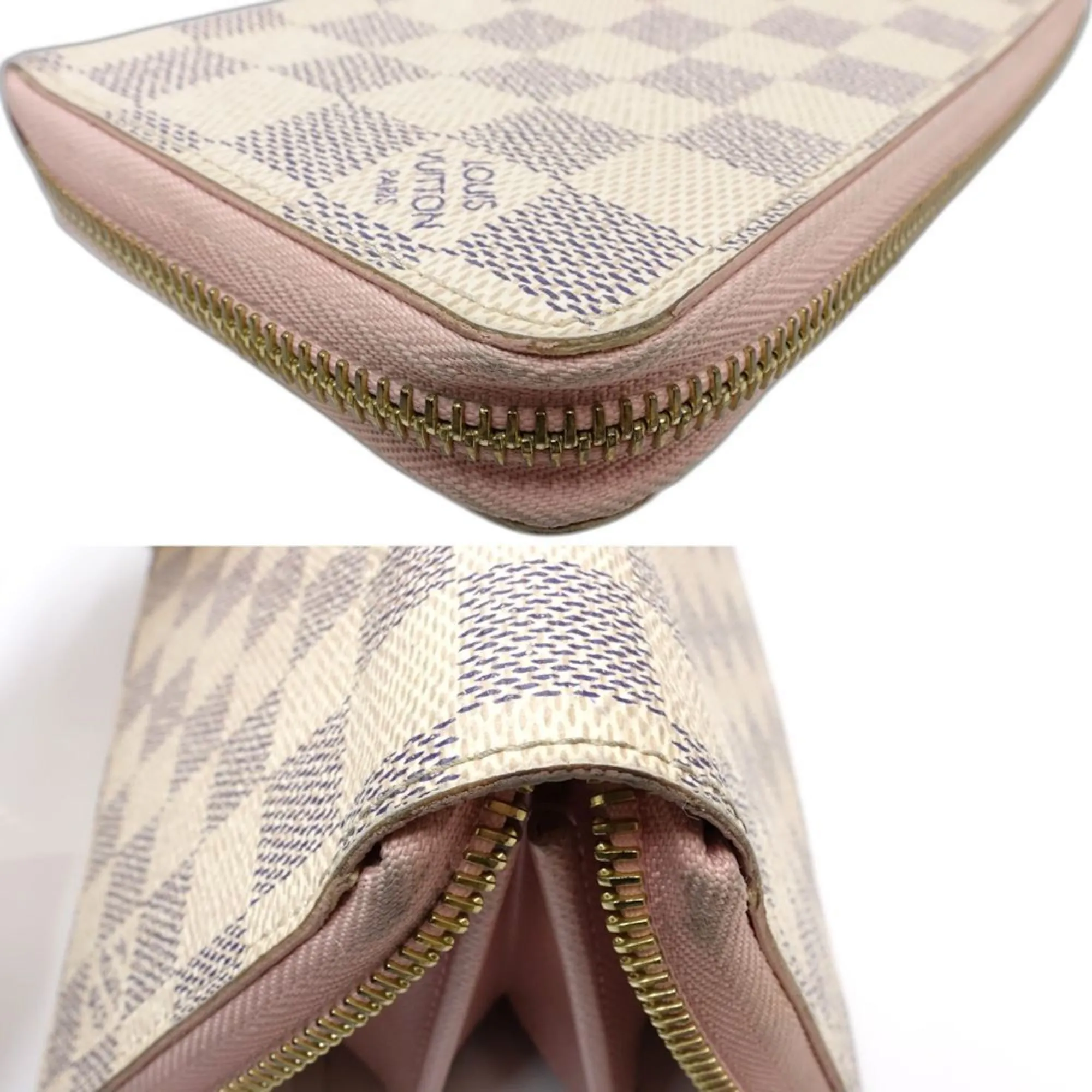 Louis Vuitton Damier Azur Damier Azur Rose Ballerine Damier Azur Long Wallet (Bi-Fold) (Pre-Owned)