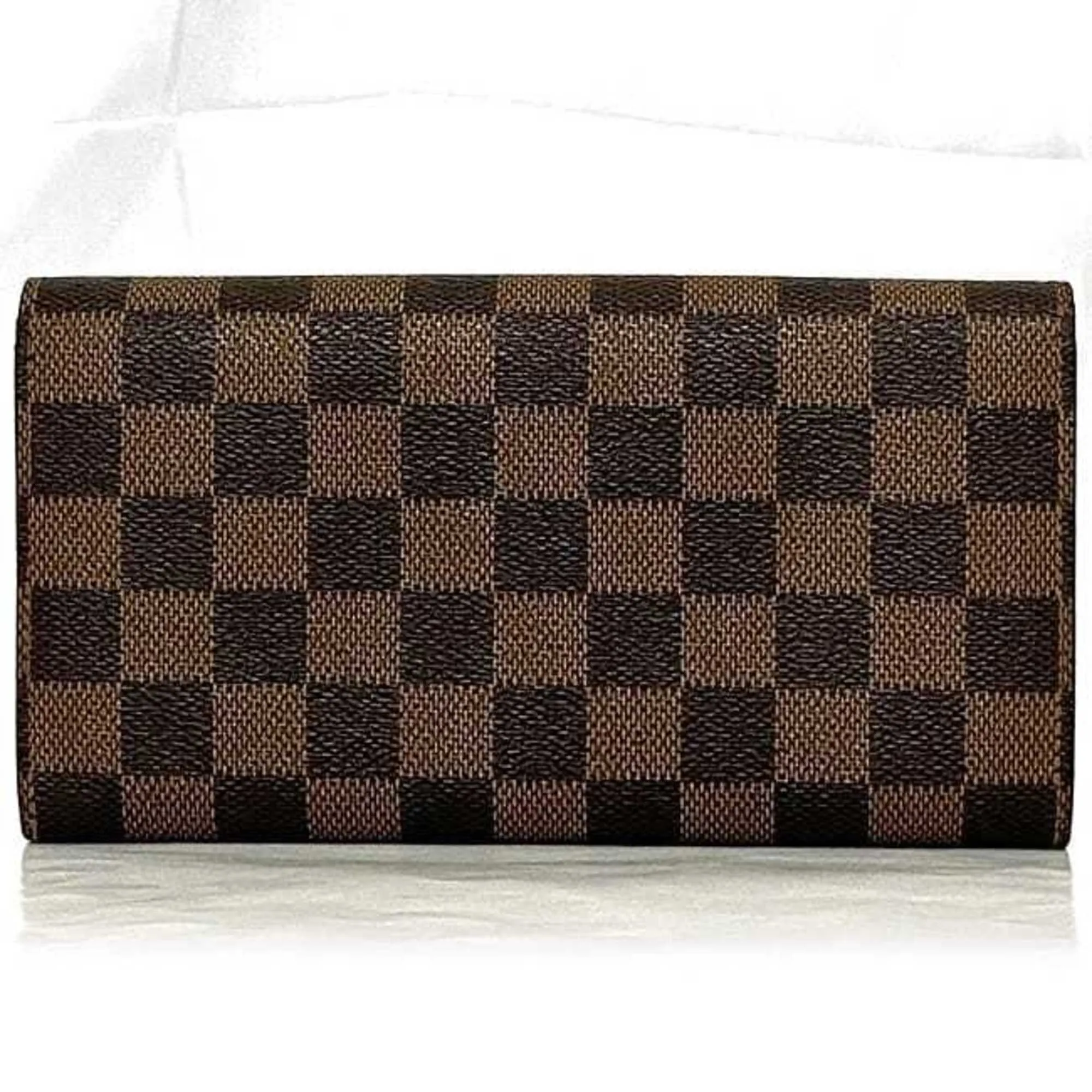 Louis Vuitton Damier Canvas Ebene Damier Canvas Long Wallet (Bi-Fold) (Pre-Owned)