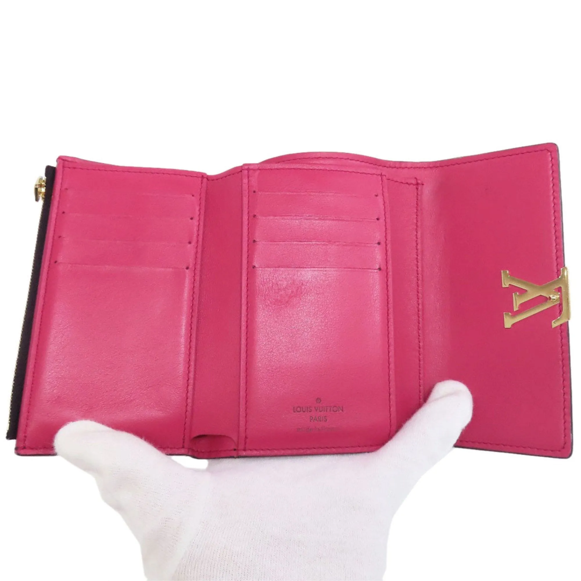 Louis Vuitton Hot pink Noir Leather Wallet (Bi-Fold) (Pre-Owned)