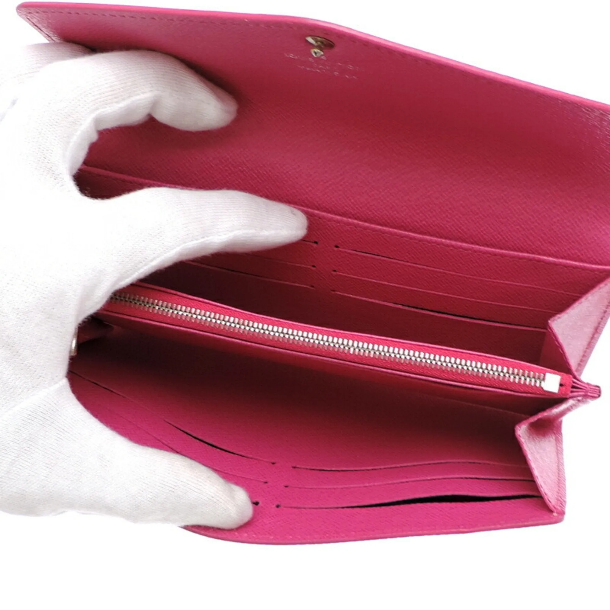 Louis Vuitton Hot pink Noir pink Epi Leather Long Wallet (Bi-Fold) (Pre-Owned)