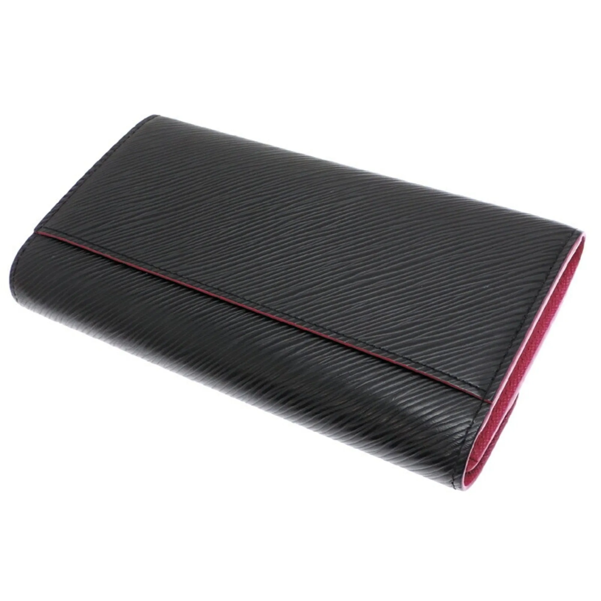 Louis Vuitton Hot pink Noir pink Epi Leather Long Wallet (Bi-Fold) (Pre-Owned)