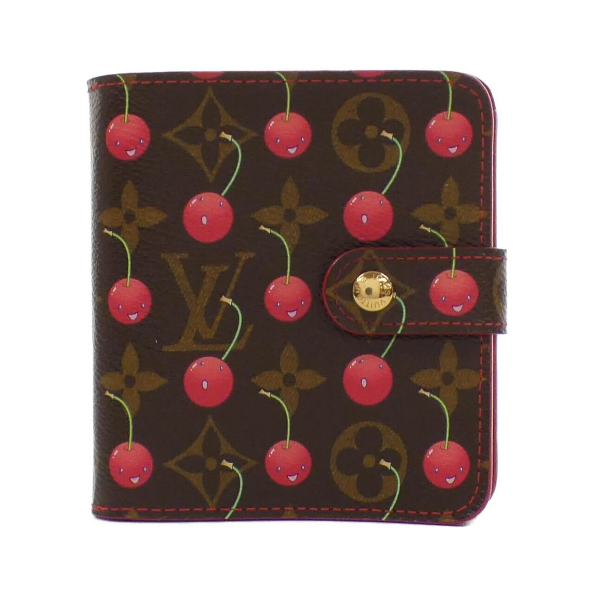 Louis Vuitton Monogram Cherry Marron Monogram Cherry Rouge Canvas Coin Purse/Coin Case (Pre-Owned)