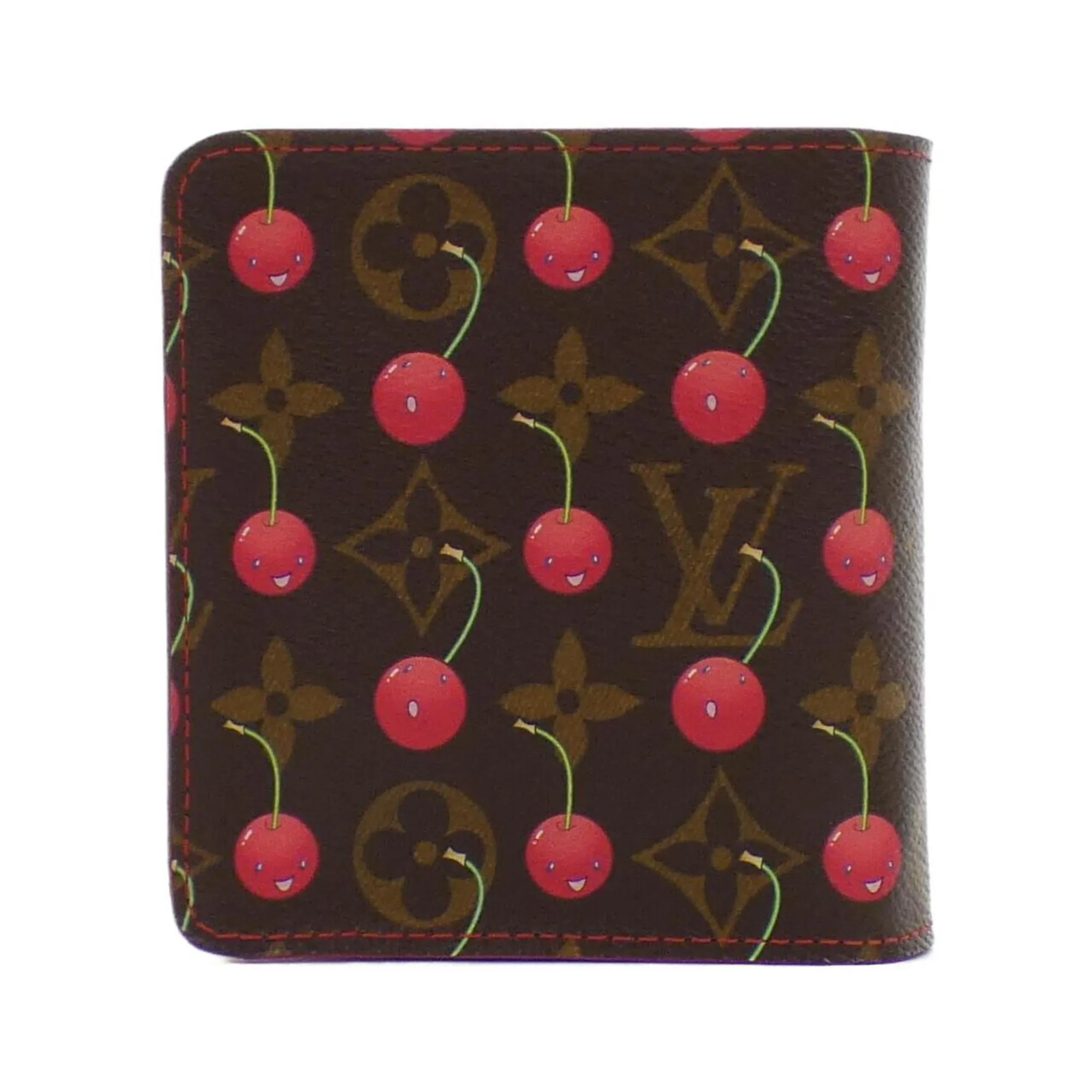 Louis Vuitton Monogram Cherry Marron Monogram Cherry Rouge Canvas Coin Purse/Coin Case (Pre-Owned)