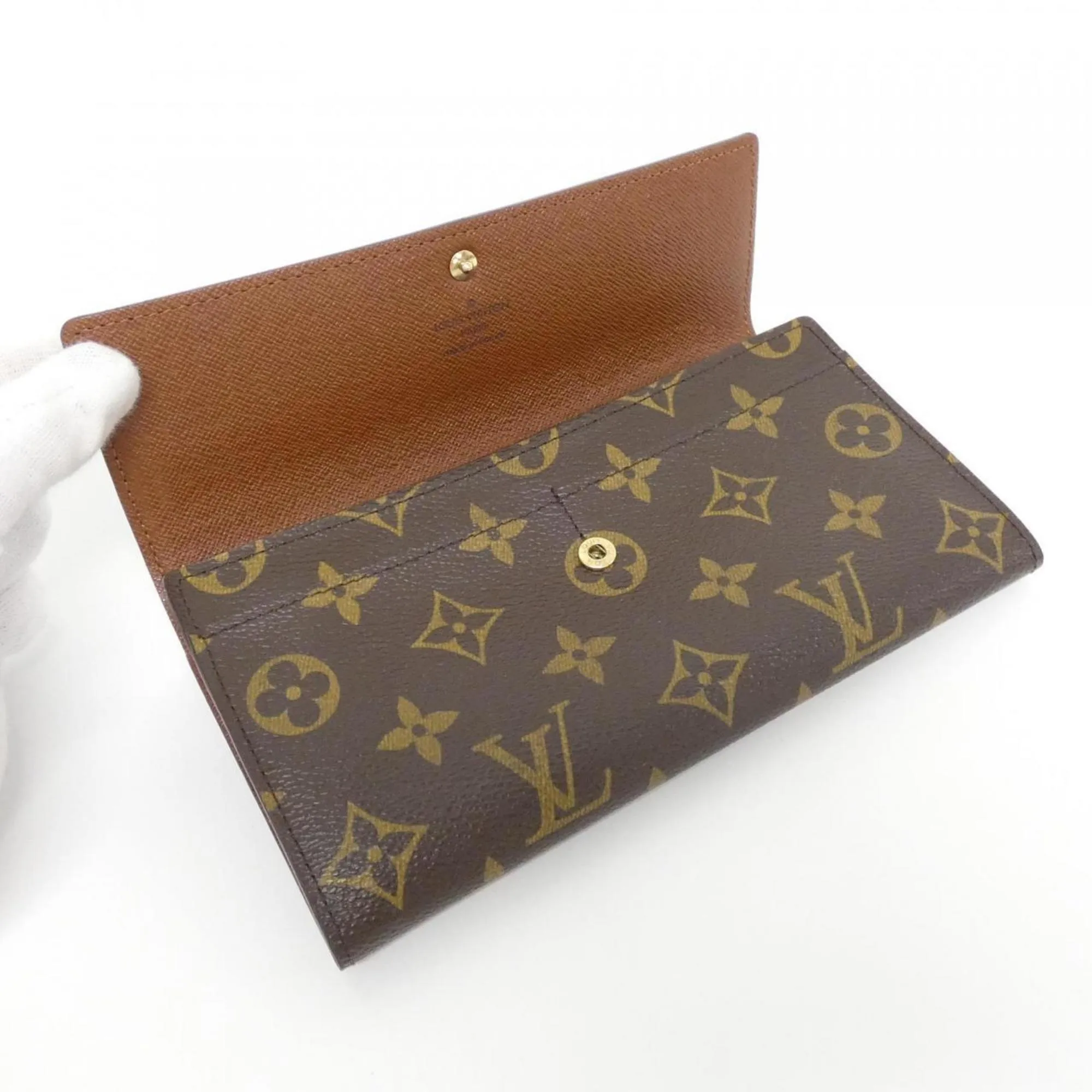 Louis Vuitton Monogram Coated Canvas Long Wallet (Bi-Fold) (Pre-Owned)
