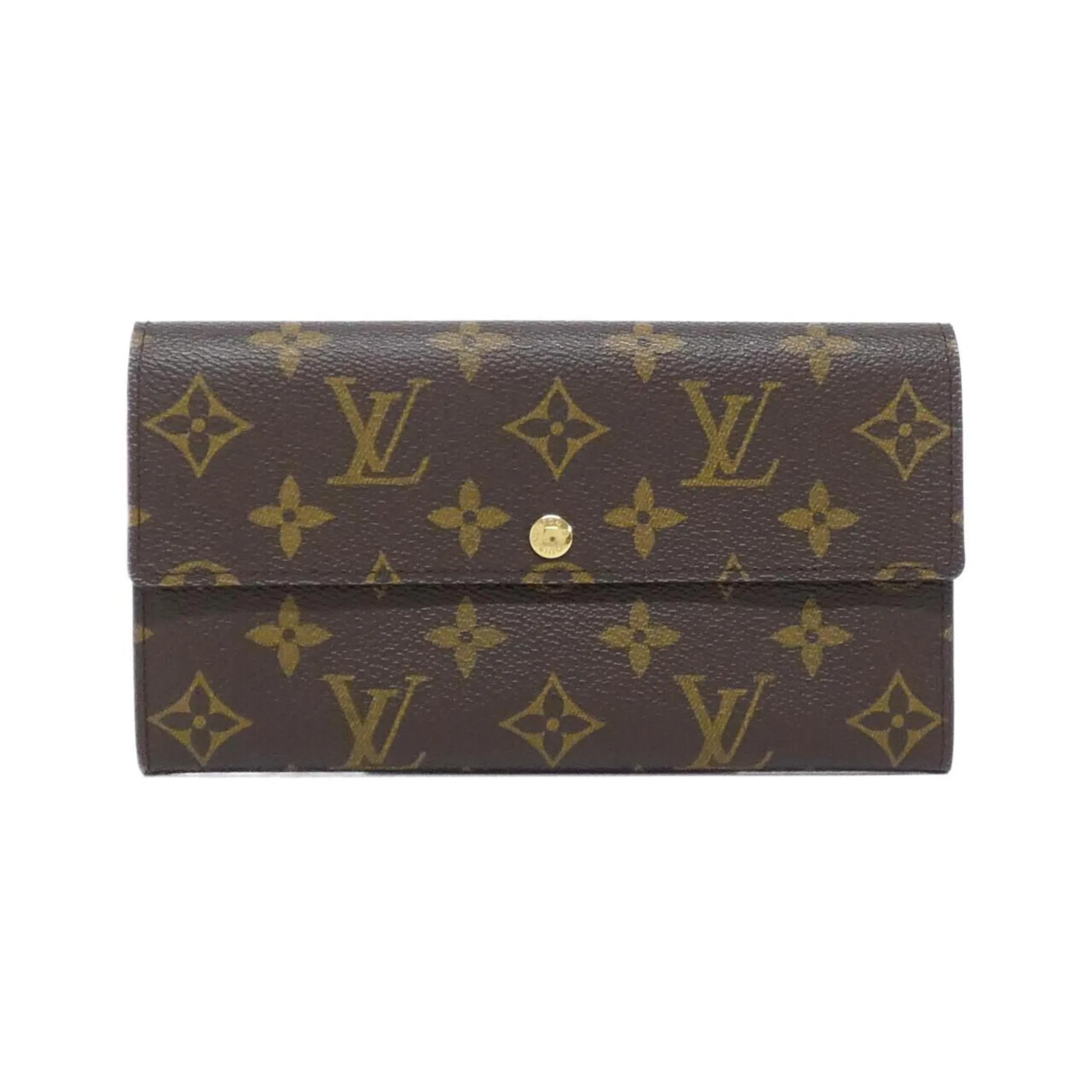 Louis Vuitton Monogram Coated Canvas Long Wallet (Bi-Fold) (Pre-Owned)