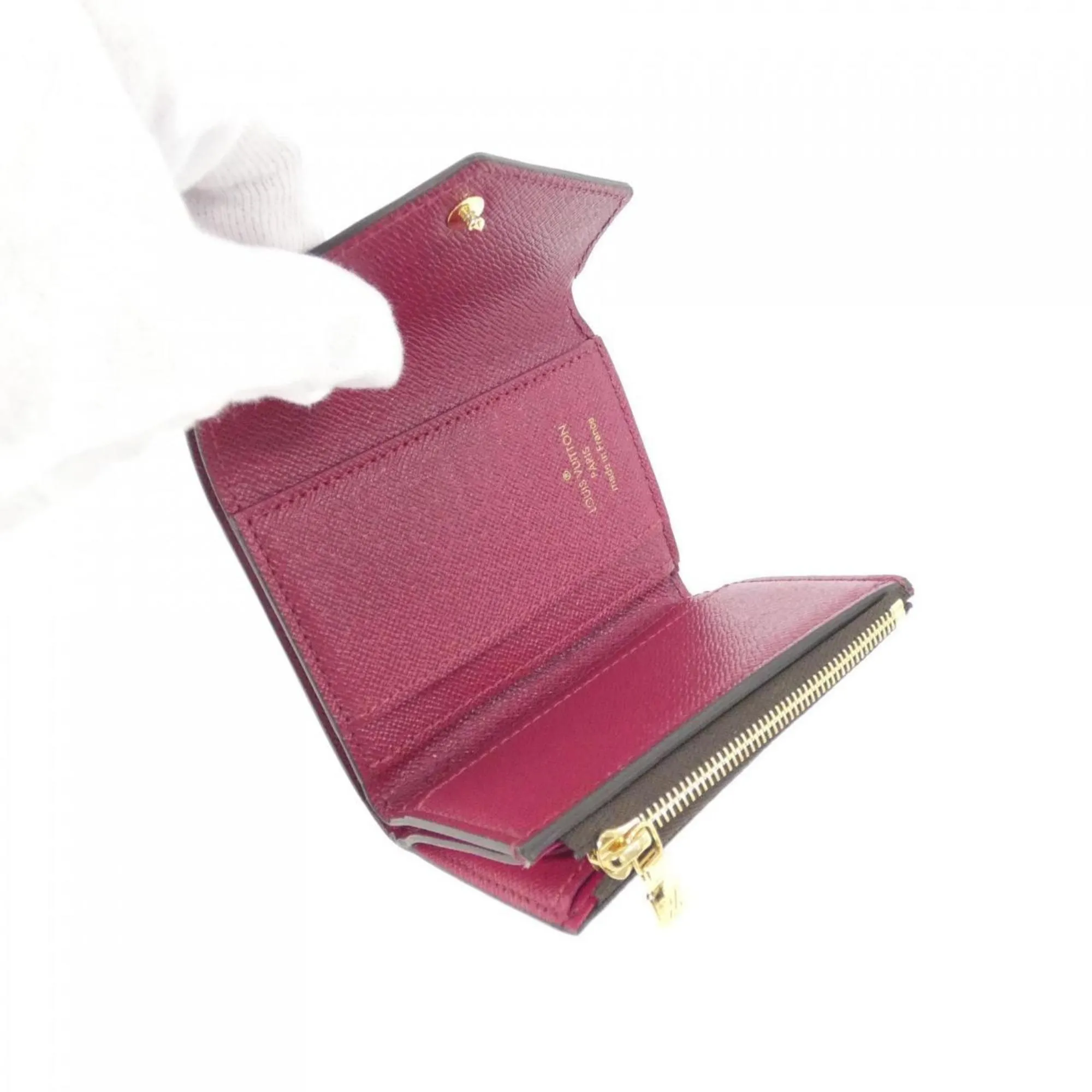 Louis Vuitton Monogram pink Marron Coated Canvas Leather Wallet (Bi-Fold) (Pre-Owned)