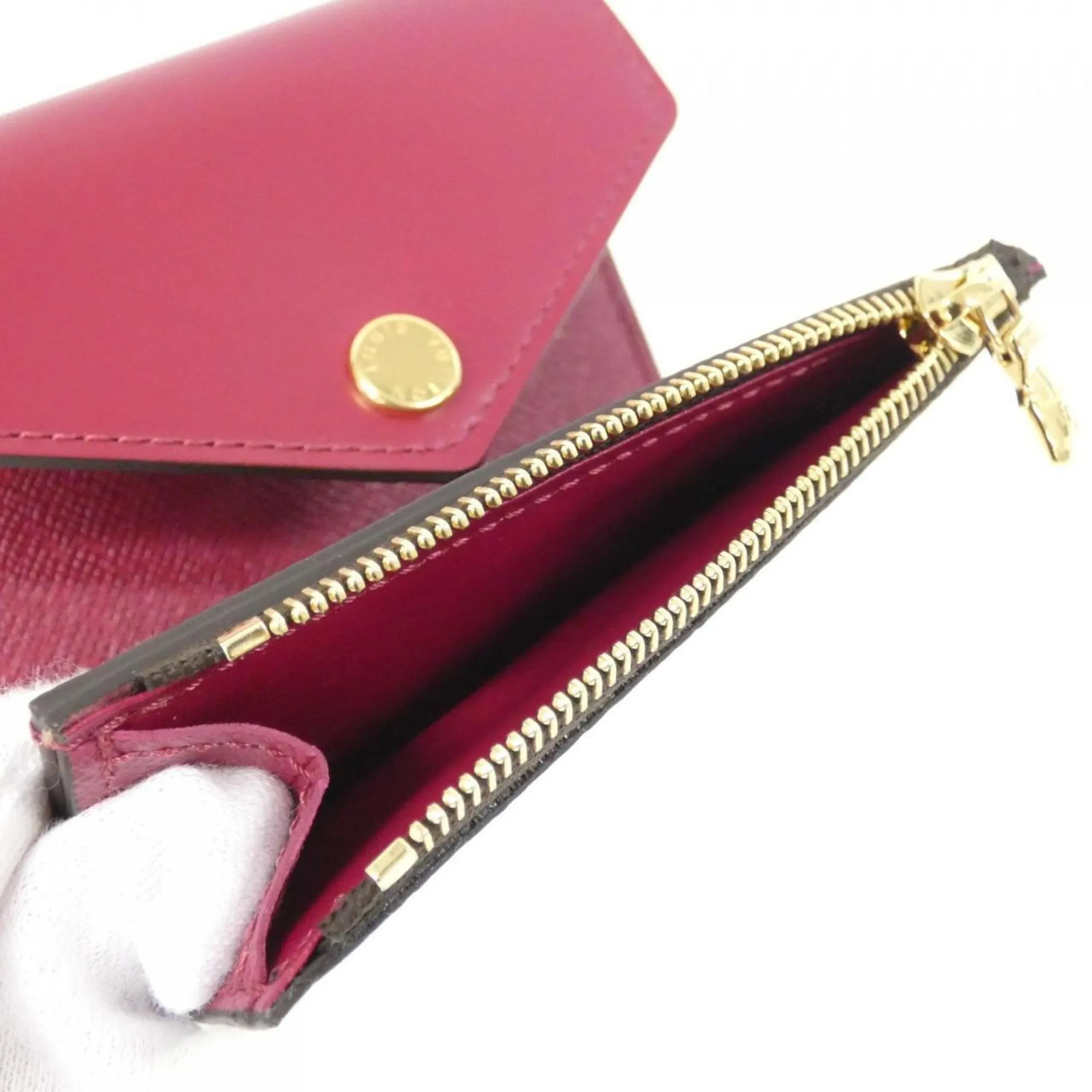 Louis Vuitton Monogram pink Marron Coated Canvas Leather Wallet (Bi-Fold) (Pre-Owned)