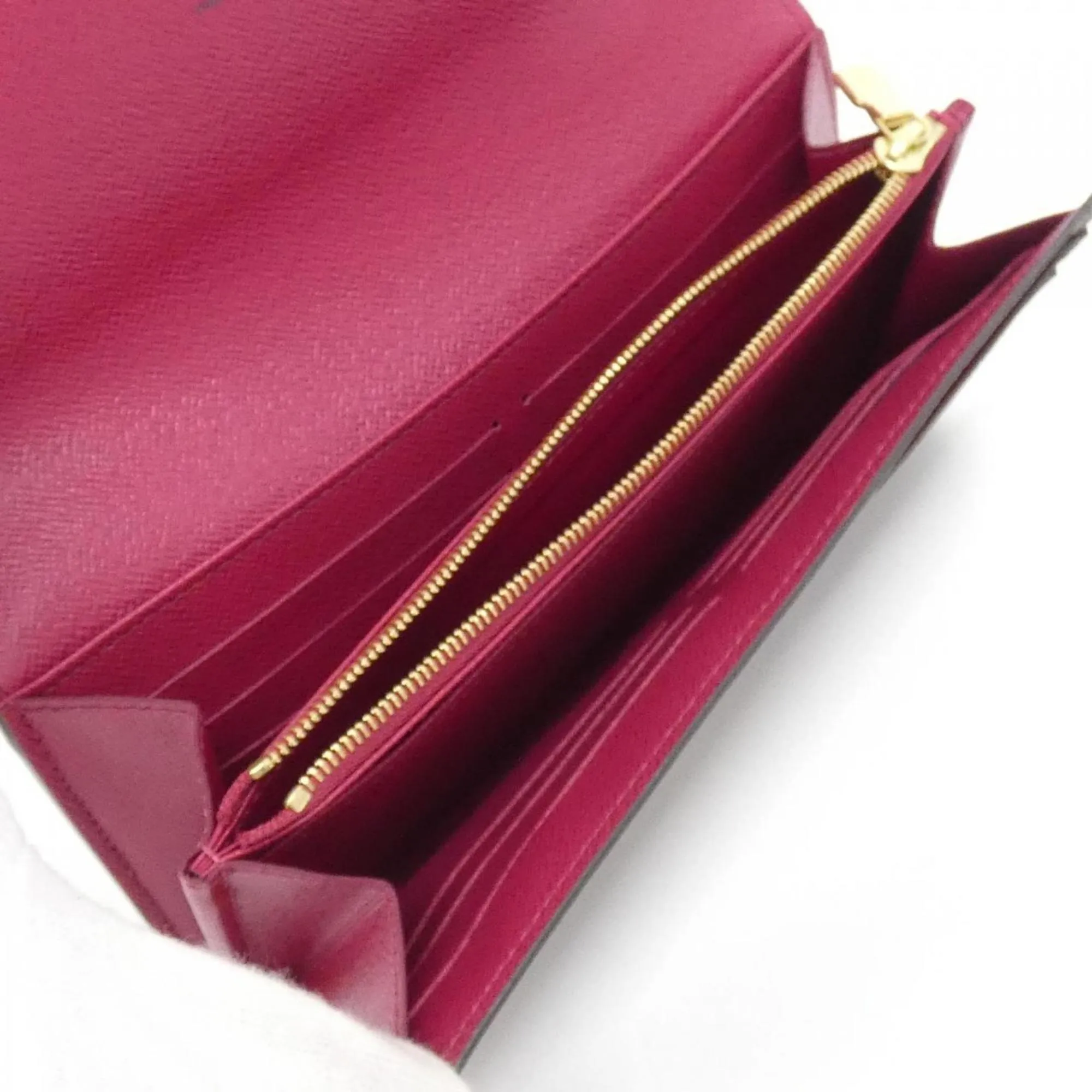 Louis Vuitton Monogram pink Marron Coated Canvas Long Wallet (Bi-Fold) (Pre-Owned)