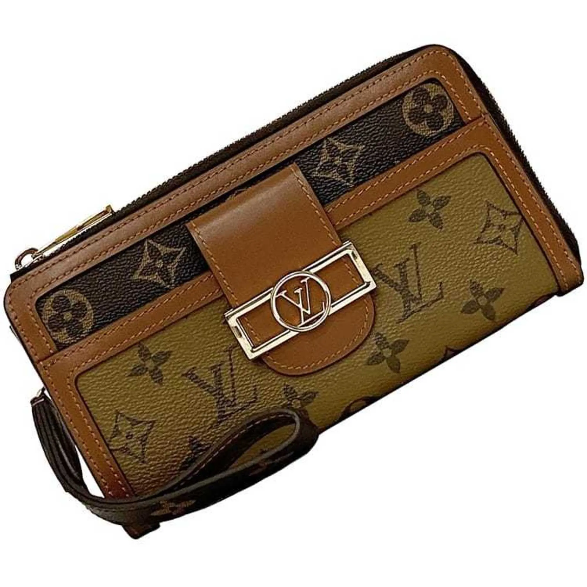 Louis Vuitton  Monogram Reverse Monogram Reverse Leather Long Wallet (Bi-Fold) (Pre-Owned)
