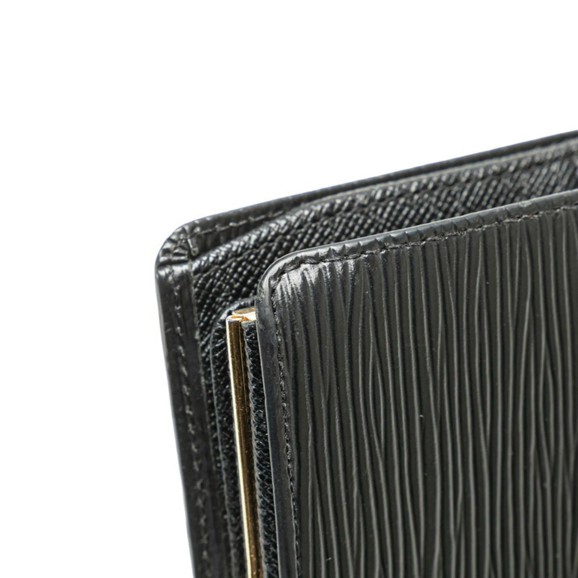 Louis Vuitton Noir Leather Wallet (Bi-Fold) (Pre-Owned)