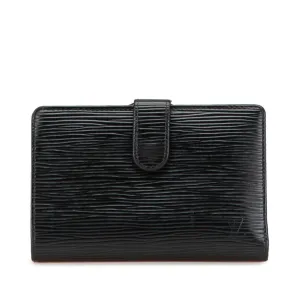 Louis Vuitton Noir Leather Wallet (Bi-Fold) (Pre-Owned)
