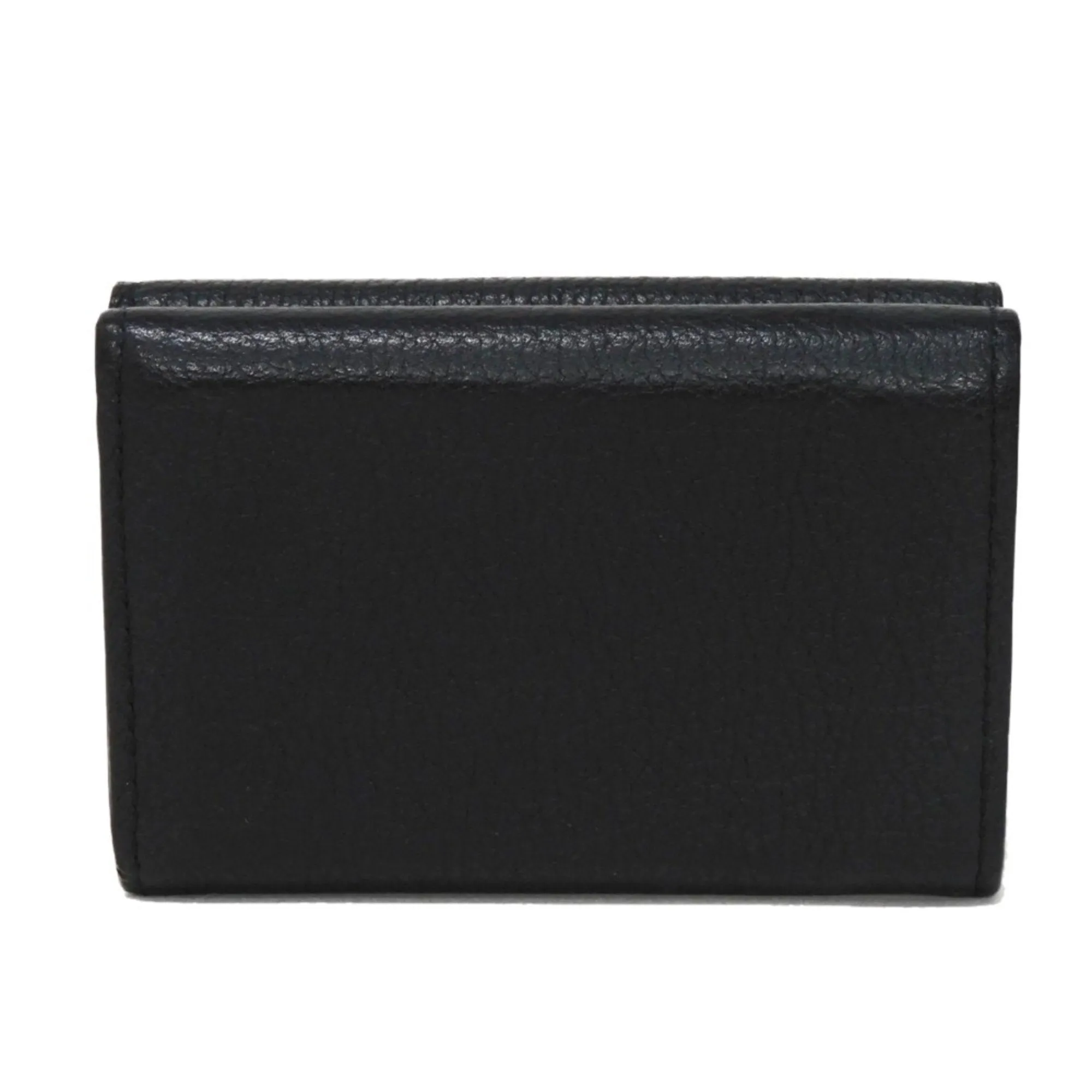 Louis Vuitton Noir Leather Wallet (Tri-Fold) (Pre-Owned)