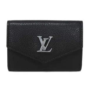Louis Vuitton Noir Leather Wallet (Tri-Fold) (Pre-Owned)