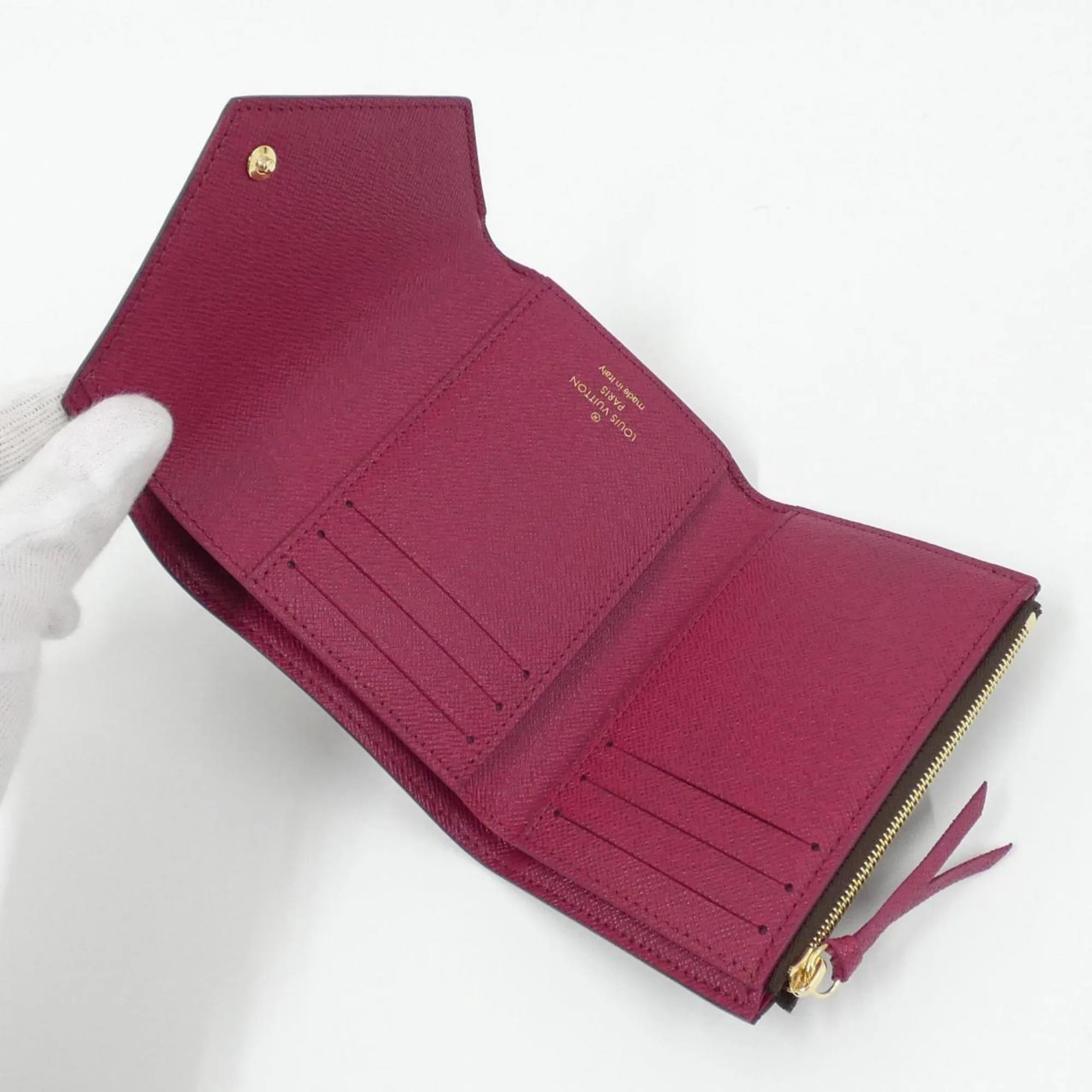 Louis Vuitton pink Marron Coated Canvas Wallet (Tri-Fold) (Pre-Owned)
